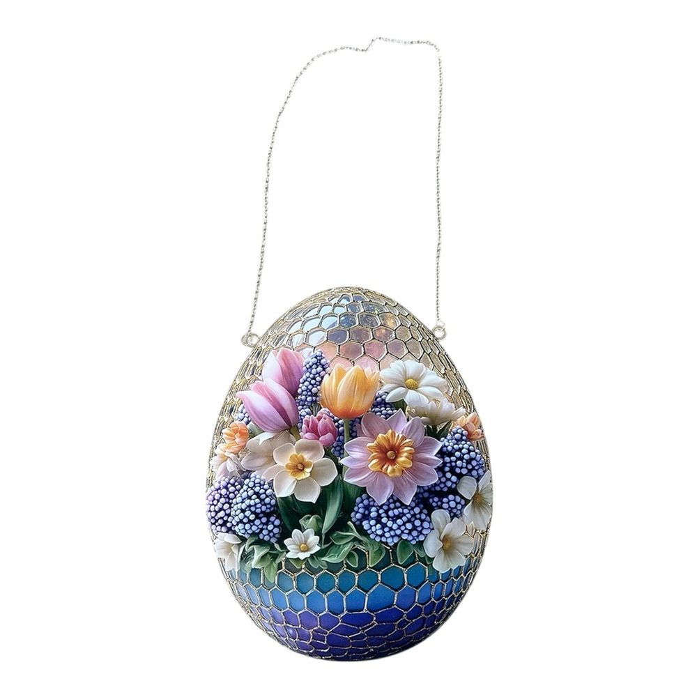 2 D Easter Hanging  Sun Catcher Acrylic Egg Stained Glass Look Window Wall Decor - Picture 2 of 5